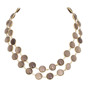 Smoky Topaz 18k Gold Necklace