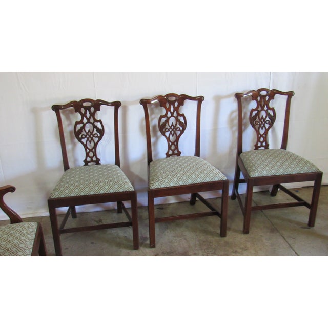 Chippendale 1980s Baker Charleston Chippendale Dining Room Chairs Mahogany For Sale - Image 3 of 10