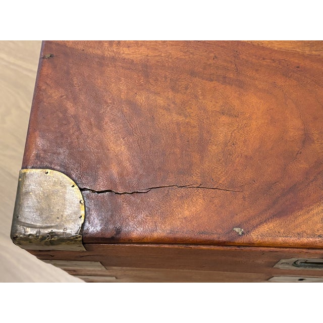 Large 19th Century British Campaign Trunk in Brass Bound Camphor Wood For Sale - Image 15 of 15