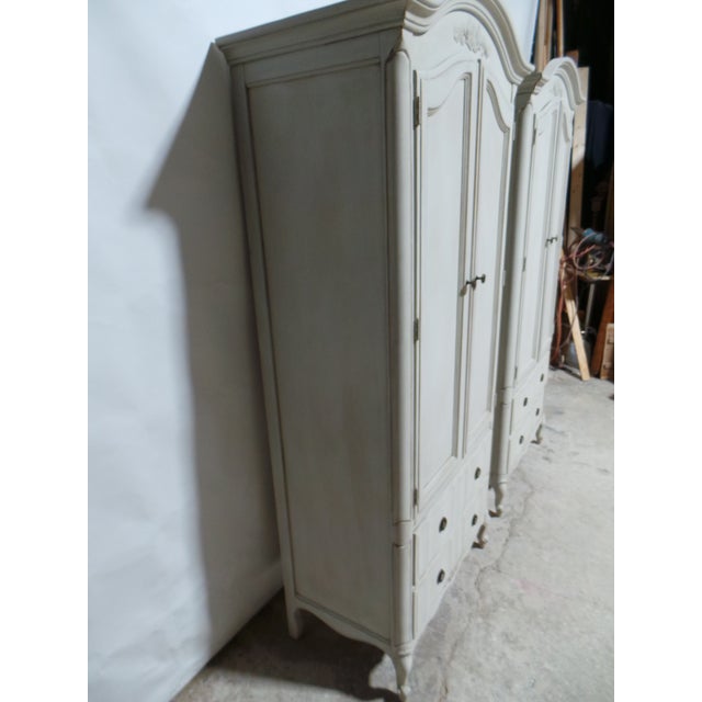 Antique White Rococo Style Set of 2 Wardrobes For Sale - Image 8 of 13