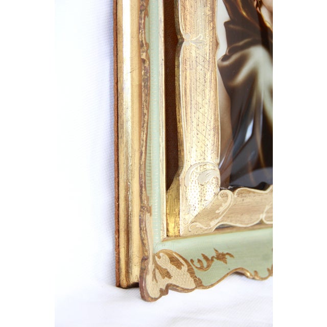 Glass Italian Glass Print of Madonna Del Riposo, 1940s For Sale - Image 7 of 11