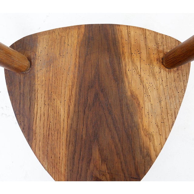 Rustic Tripod Stool with Triangular Seat, 1960s For Sale - Image 10 of 14
