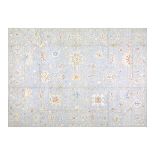 Turkish Oushak Hand Knotted Wool Rug, 5'x7' For Sale