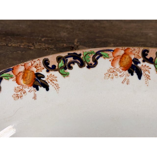 Crown Staffordshire Antique John Haddock & Sons Royal Vitreous Majestic Pattern Serving Platter For Sale - Image 4 of 7