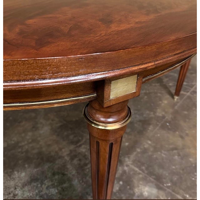 Antique French Louis XVI Mahogany Oval Dining Table For Sale - Image 4 of 17