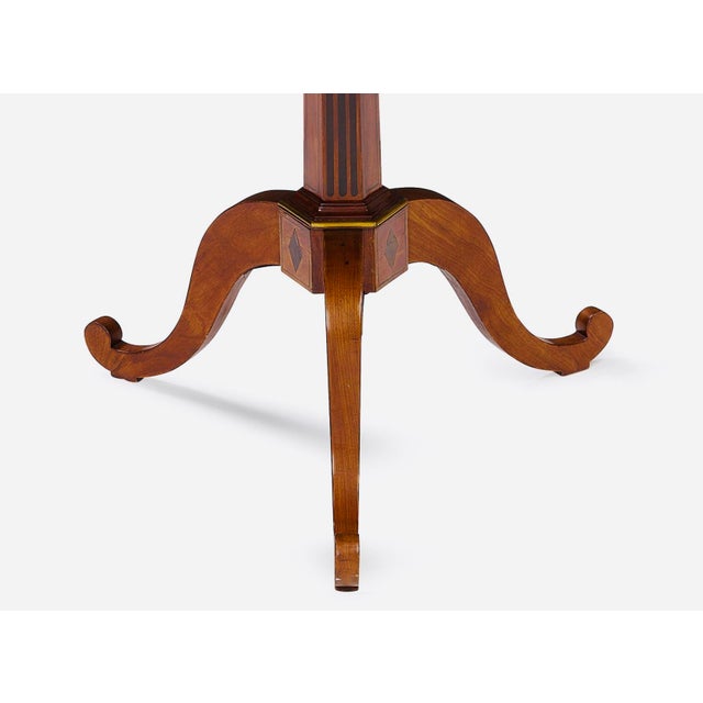 French Marble Inset Parcel Gilt and Ebonized Mahogany Octagonal Table For Sale - Image 4 of 12