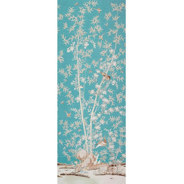 Schumacher Sample, Schumacher Brighton Pavilion Fabric in Peacock For Sale - Image 4 of 4