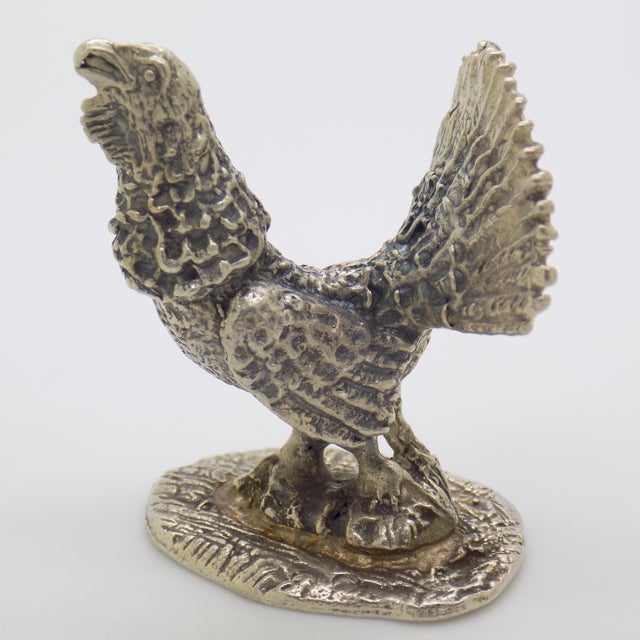 1950s Vintage Italian Handmade Genuine Silver Turkey Figurine Sculpture 1950/60 For Sale - Image 5 of 11
