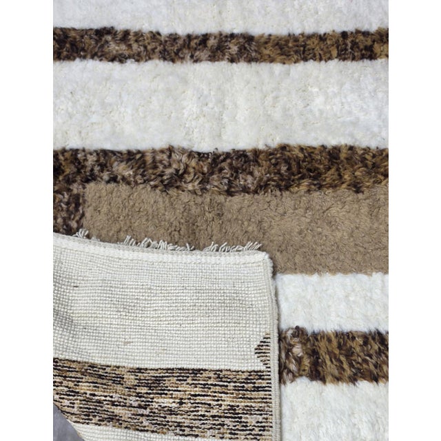 Ivory and Brown Handwoven Berber Wool Rug - 10.3 X 7.9 Ft For Sale In Cleveland - Image 6 of 6