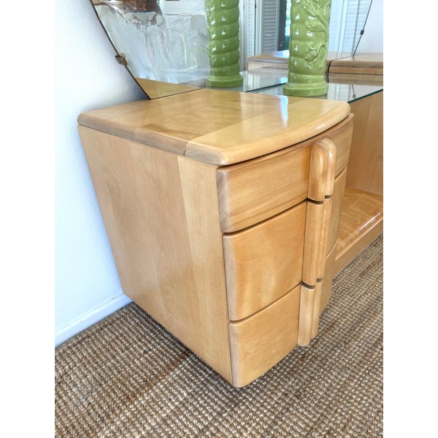 Vintage 1930s Heywood Wakefield Airflow Vanity Dressing Table Art Deco / Mid Century Modern Style For Sale - Image 17 of 18