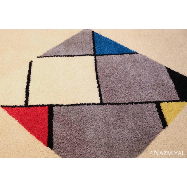Mid-Century Modern Nazmiyal Collection Vintage Scandinavian Mondrian Design Rug For Sale - Image 3 of 6