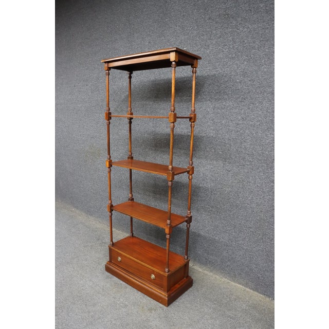 Late 20th Century Baker Mahogany Etagere With Drawer For Sale - Image 5 of 16
