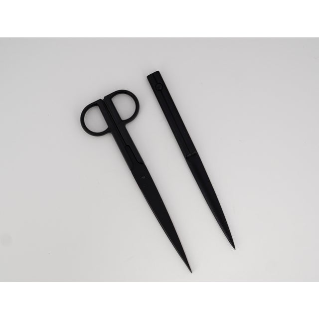 Black Vintage Minimalist Desk Set from Caimi Ashtray & Lerche Solingen Tools, 1990s, Set of 3 For Sale - Image 8 of 12