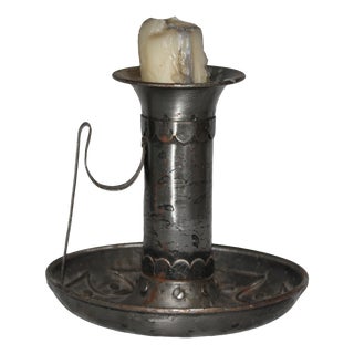 Vintage Wrought Iron Candleholder For Sale
