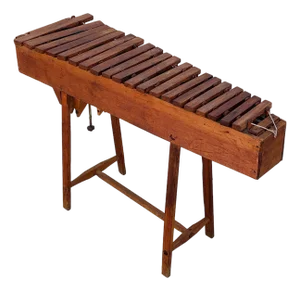 19th Century Late Victorian Hand Sculpted Folkart Oak Marimba Xylophone