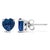 Contemporary 14K White Gold 5MM Heart Cut Sapphire Solitaire Stud Earrings For Sale - Image 3 of 5