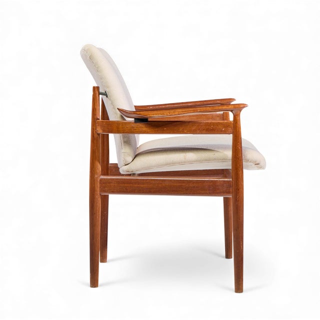 Brown Finn Juhl Model 192 Mid Century Danish Teak Occasional Chair For Sale - Image 8 of 10