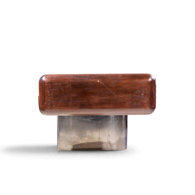 Mid 20th Century m.f. Harty for Stow & Davis Mid Century Walnut, Chrome and Glass Executive Desk For Sale - Image 5 of 10