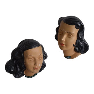 Mid Century Women's Face Masks - a Pair For Sale