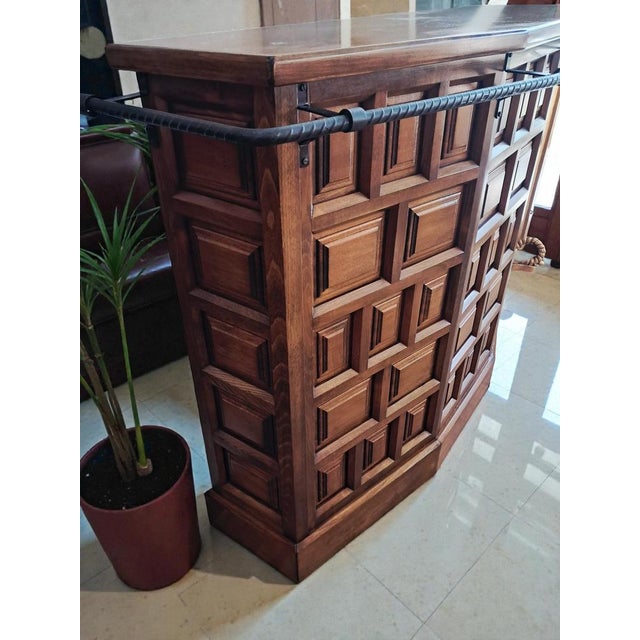 Vintage Home Bar Cabinet in Carved Wood, 1930s For Sale - Image 9 of 18