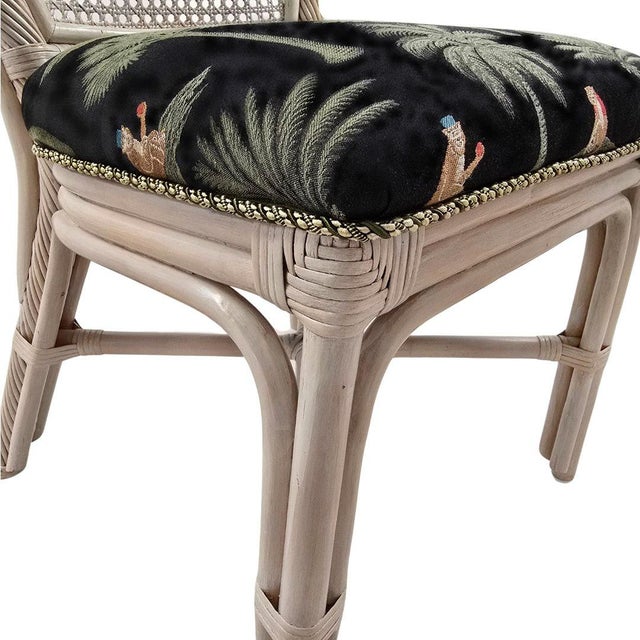 Wood Coastal Sheaf of Wheat Dining Table & Pencil Reed Chairs After McGuire – Set of 5 For Sale - Image 7 of 11