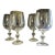 Set of 4 Vintage Mid Century Starburst Stem Wine Glasses For Sale