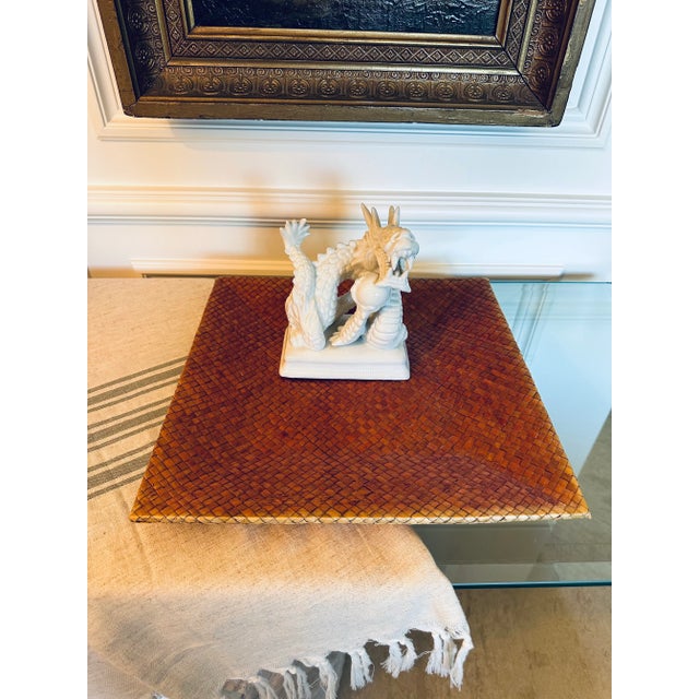 Vintage Woven Leather Tray For Sale - Image 11 of 16