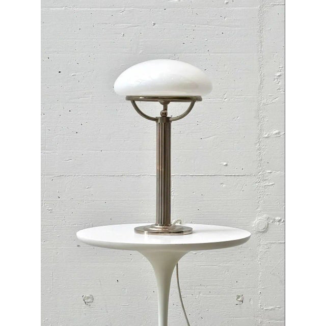 Nickel Table Lamps with Opal Shades by Adolf Loos for Villa Steiner For Sale - Image 3 of 15