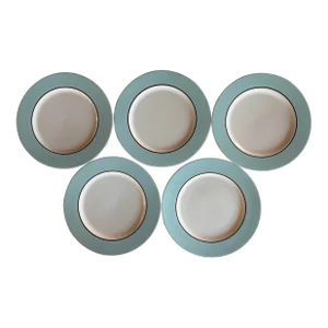 Set of 5 Pagnossin Ironstone Audrey Pattern Dinner Plates