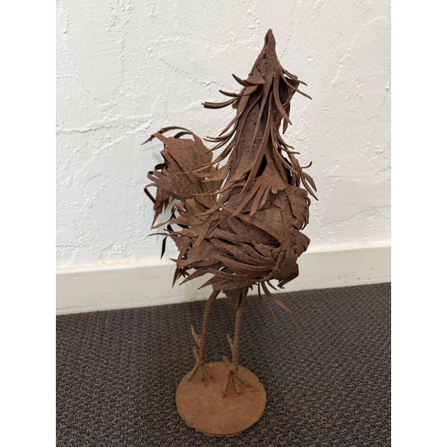 Brutalist Abstract Expressionist Welded Steel Rooster Sculpture For Sale - Image 3 of 8