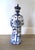 1940s Blue White Statuette of Chinese Figure With Dragon Traditional Robe and Character Reign For Sale - Image 4 of 13
