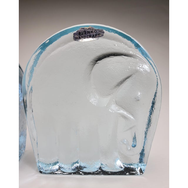 Transparent Mid Century Blenko Bookends /Pair For Sale - Image 8 of 16
