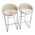 Vintage White Wicker Joe Counter Stools by Vincent Sheppard Set of 2 For Sale