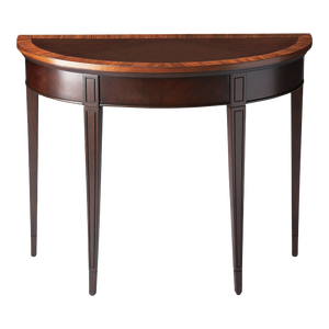 Hampton Nouveau Demilune Console Table, Dark Brown