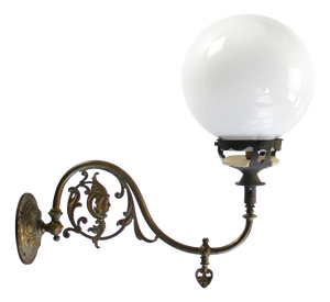 German Neoclassical Coverted Gas Wall Lamp in Opaline Glass, 1910s