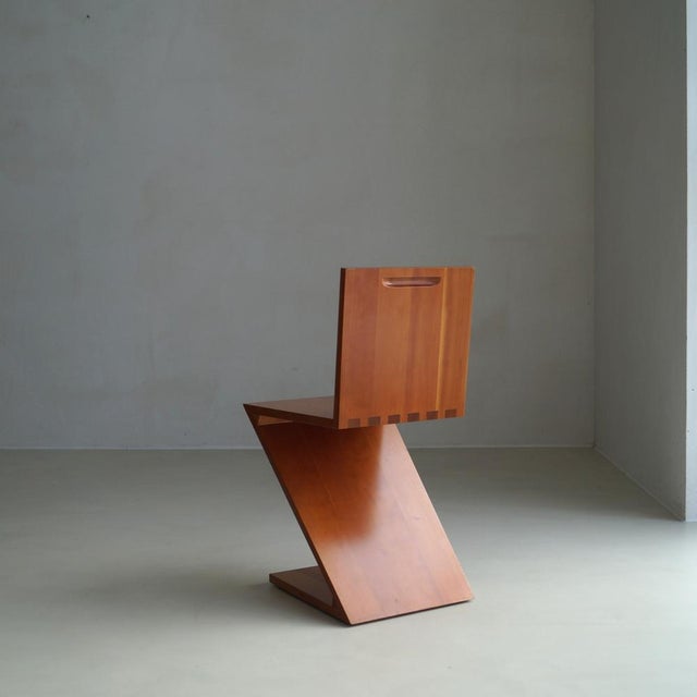 Vintage Zig Zag Chair by Gerrit Thomas Rietveld for Cassina, 1990s For Sale - Image 10 of 18