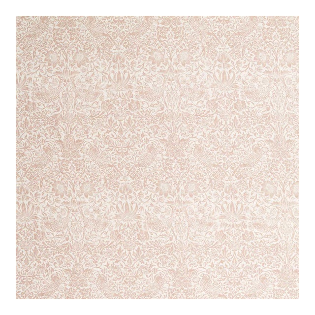 Morris & Co. Pure Strawberry Thief Sheer WW Fabric in Blush - a sample For Sale
