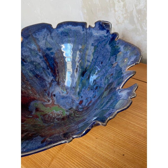 Ceramic 1980s Ron Korczynski Studio Pottery Cut Edge Bowl For Sale - Image 7 of 8