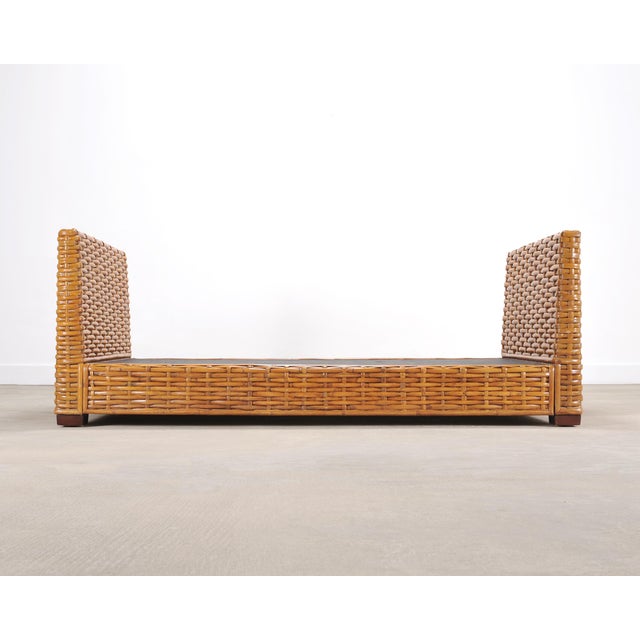 Ralph Lauren Style Organic Modern Woven Wicker Rattan Bed For Sale - Image 18 of 18