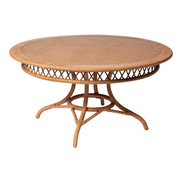 Round Rattan Dining Table Chairish