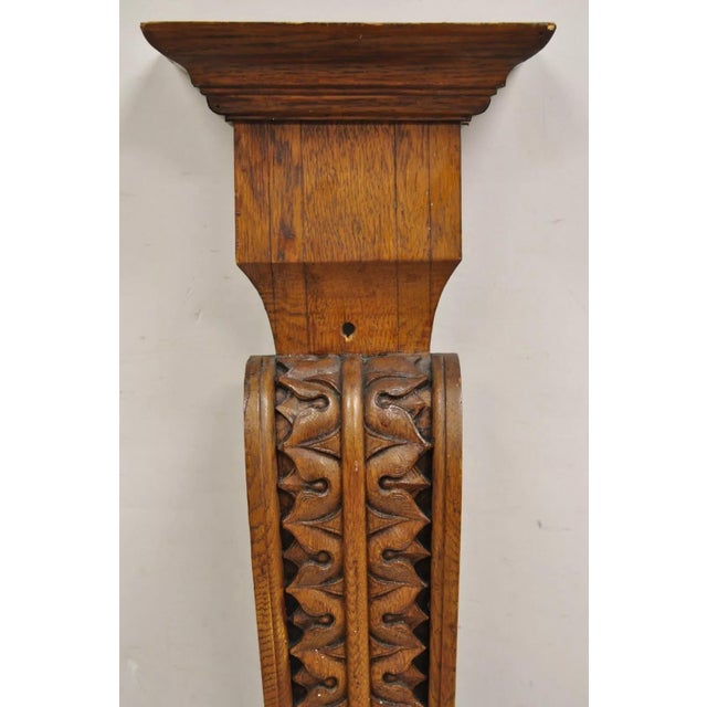 Antique Victorian Oak Wood French Renaissance Carved Corbel Bracket For Sale In Philadelphia - Image 6 of 12