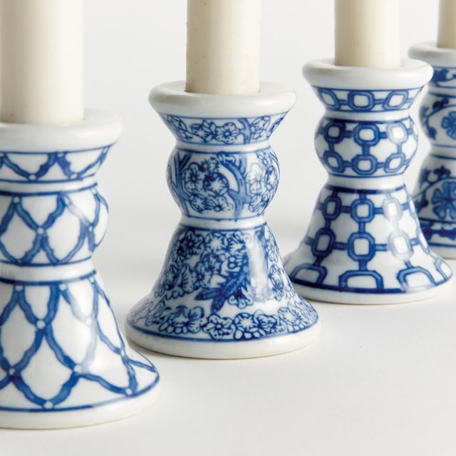 Chinoiserie Barclay Butera Dynasty Mini Taper Holders, Set Of 4 For Sale - Image 3 of 5