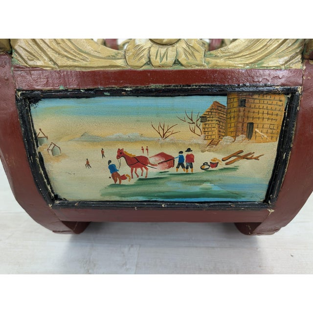 Brown Decorative Sleigh in Wood, 1970s For Sale - Image 8 of 17