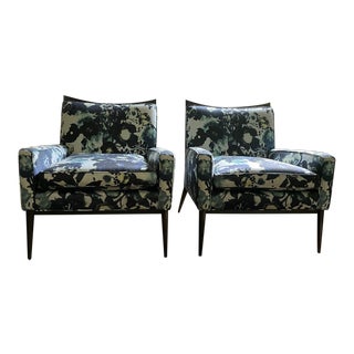 Pair of Custom Upholstered Vintage Paul McCobb for Directional Model 1322 Armchairs For Sale