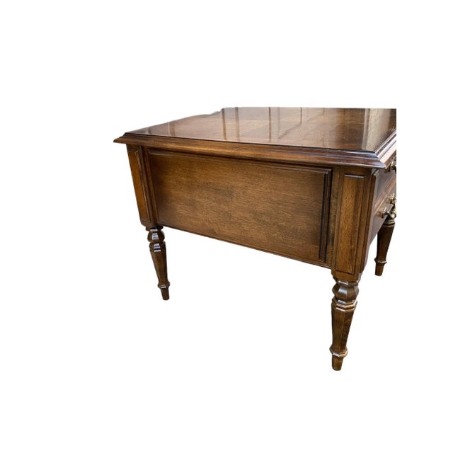 Wood Late 20th Century Ethan Allen Georgian Court Side Table For Sale - Image 7 of 7