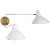 Charlton Medium Double Wall Light in White Designer: AERIN Height: 14.5" Extension: 9.25" - 27.5" Backplate: 5.25" round...