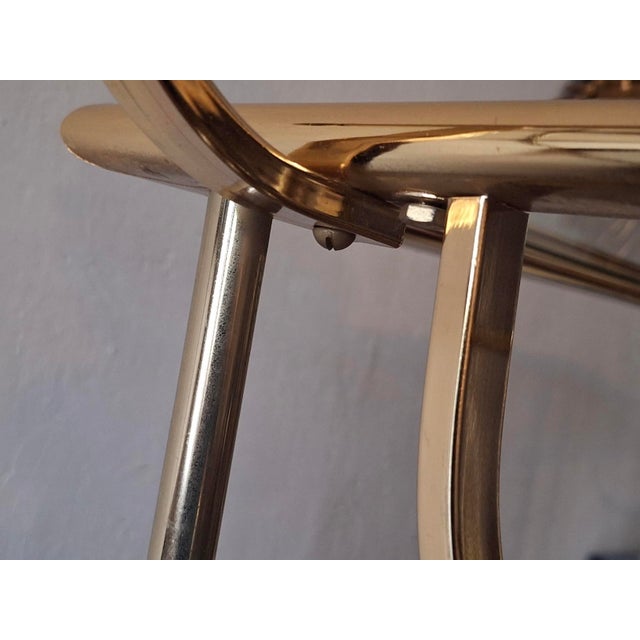 Gold Hollywood Regency Gilt Brass Bar Cart, 1970s For Sale - Image 8 of 9