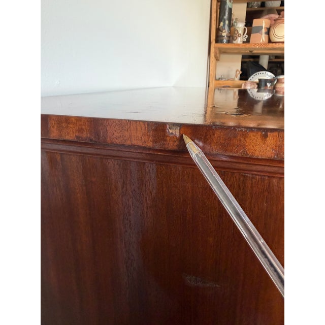 Antique Empire Style Console Table With Carved Paw Feet & Casters For Sale - Image 12 of 17