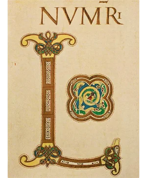 1949 Letter L From "The Second Bible of Charles the Bald", First Edition Gold Ink Lithograph