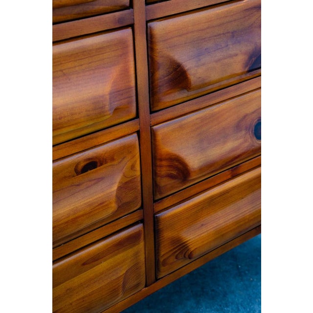 Mid Century Modern Dresser Credenza Franklin Shockey Solid Pine 12 Drawer For Sale - Image 12 of 12